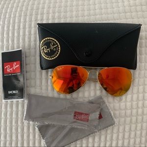 Orange Ray-Ban polarized aviators
